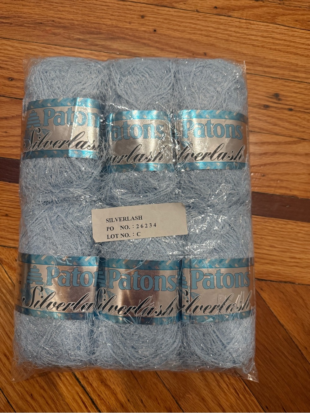 Patrons Silverlash Light Blue/silvery Yarn — 6 unopened skeins